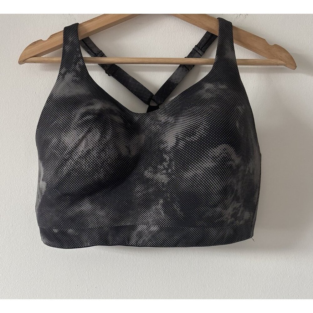 Athleta Advance Bra Black Gray 38DD High Impact Workout Molded Cups Gym‎ Workout